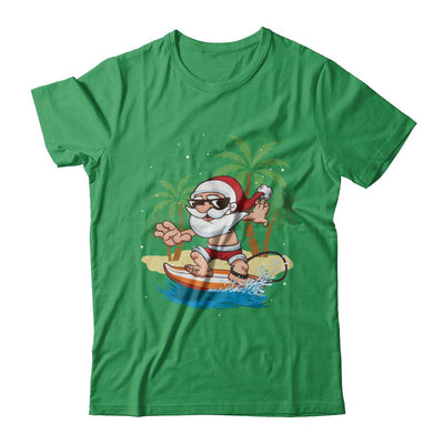 Funny Santa Surfing Hawaiian Summer Christmas-T-Shirt & Sweatshirt-Premium T-Shirt-Kelly Green