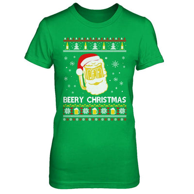 Beery Christmas Ugly Christmas Sweater Christmas Beer-T-Shirt & Sweatshirt-Women's T-Shirt-Irish Green