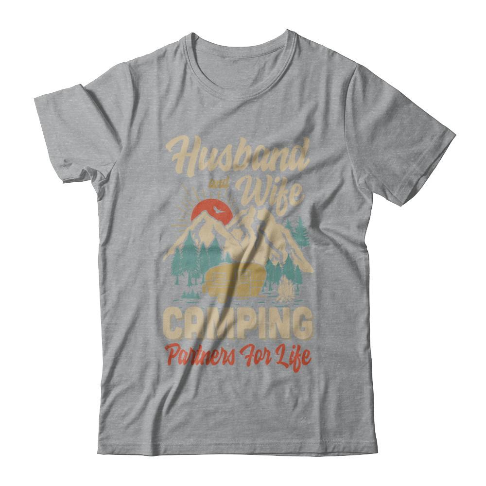 Husband And Wife Camping Partners For Life Camping-T-Shirt & Hoodie-Classic T-Shirt-Sport Grey