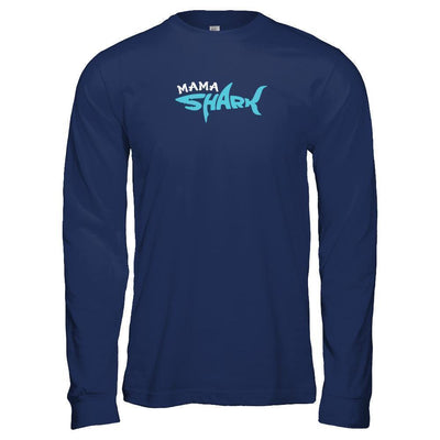 Mama Shark Lovers Best Mom-T-Shirt & Tank Top-Long Sleeve T-Shirt-Navy