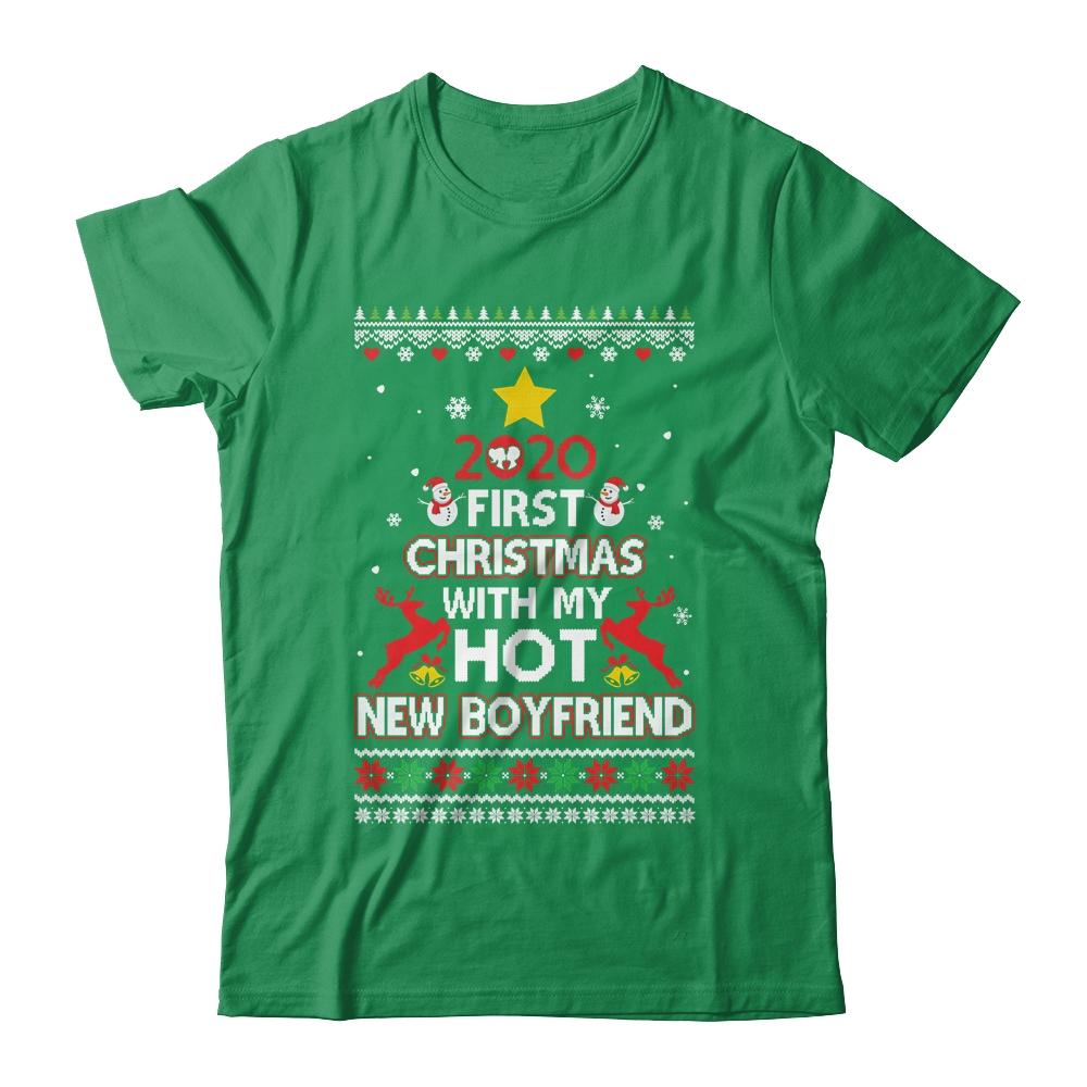 2020 First Christmas With My Hot New Boyfriend Ugly Sweater-T-Shirt & Sweatshirt-Classic T-Shirt-Irish Green