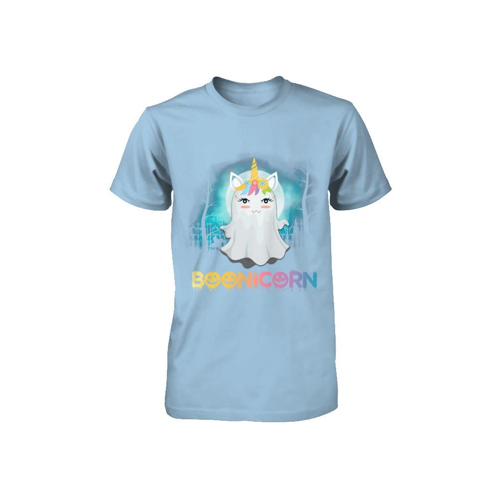 Boonicorn Ghost Unicorn Halloween Girls Youth-Youth Shirt-Toddler T-Shirt-Light Blue