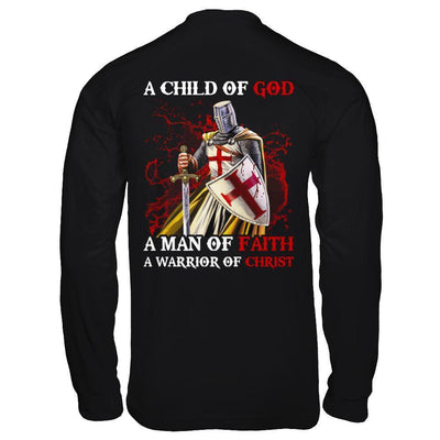 Knight Templar A Child Of God A Man Of Faith A Warrior Of Christ-T-Shirt & Hoodie-Long Sleeve T-Shirt-Black