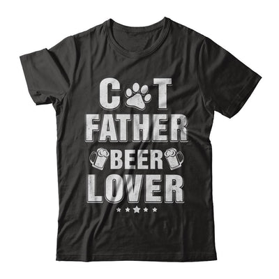 Cat Father Beer Lover Best Cat Dad Fathers Day-T-Shirt & Hoodie-Classic T-Shirt-Black