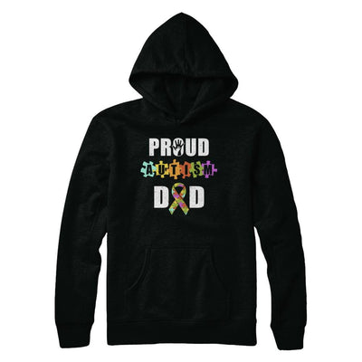 Proud Autism Dad Autism Awareness-T-Shirt & Hoodie-Pullover Hoodie-Black