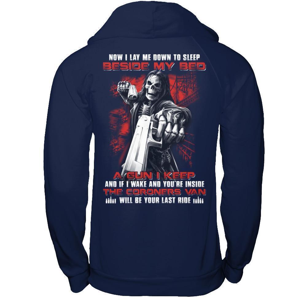 Now I Lay Me Down To Sleep Beside My Bed A Gun I Keep-T-Shirt & Hoodie-Pullover Hoodie-Navy