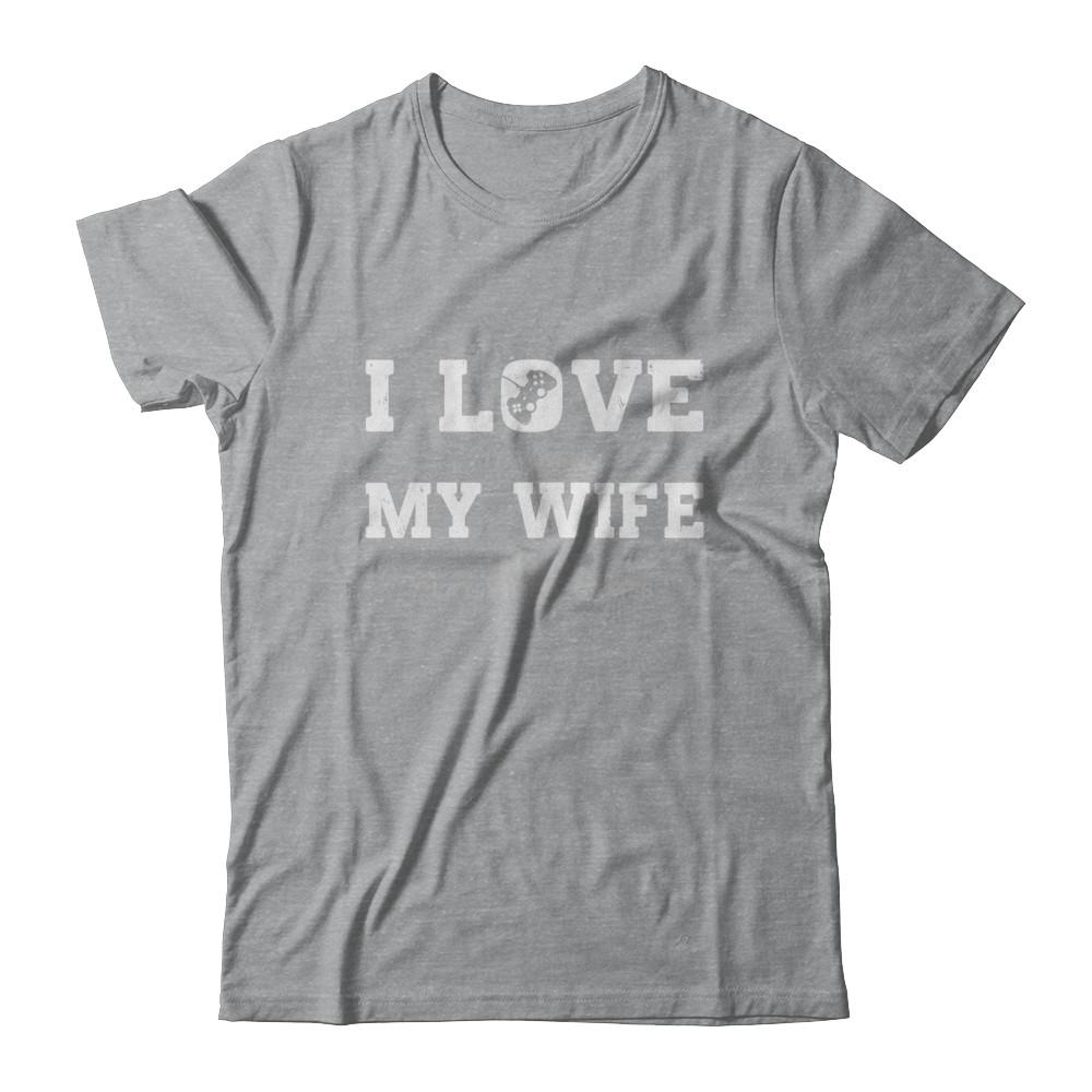 Funny Father's Day Gift From Wife Video Game Dad-T-Shirt & Hoodie-Classic T-Shirt-Sport Grey