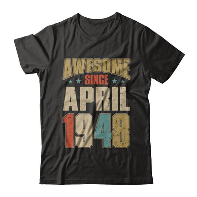 Vintage Retro Awesome Since April 1948 73th Birthday-T-Shirt & Hoodie-Premium T-Shirt-Black