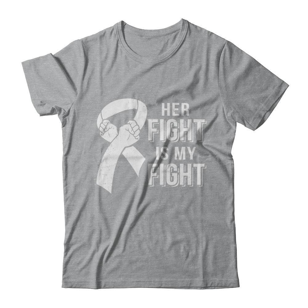 Her Fight Is My Fight Lung Cancer Clear Awareness-T-Shirt & Hoodie-Classic T-Shirt-Sport Grey