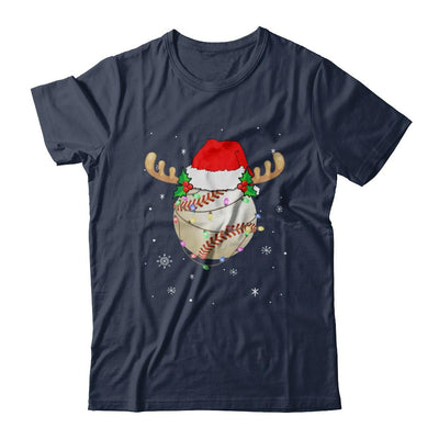 Santa Hat Baseball Reindeer Christmas Gifts-T-Shirt & Sweatshirt-Classic T-Shirt-Navy