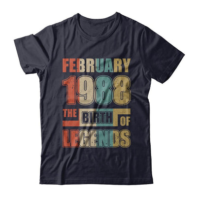 Vintage Retro February 1988 Birth Of Legends 33th Birthday-T-Shirt & Hoodie-Premium T-Shirt-Midnight Navy