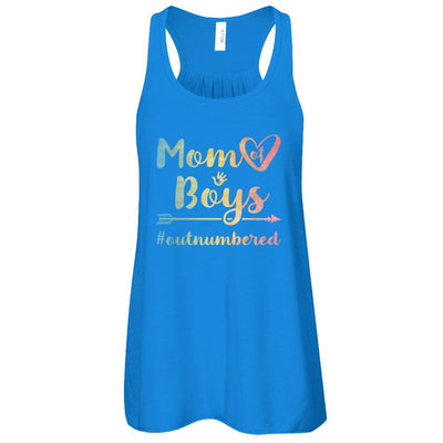 Mom Of Boys Outnumbered-T-Shirt & Tank Top-Women's Flowy Racerback Tank-True Royal