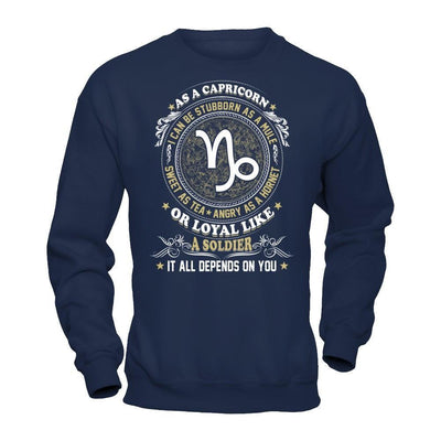 As A Capricorn I Can Be Stubborn As A Mule-T-Shirt & Hoodie-Crewneck Sweatshirt-Navy