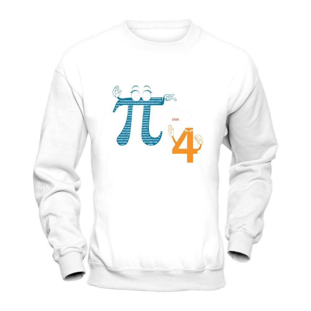 Happy Pi Day 2017 He Doesn't Know When To Stop-T-Shirt & Hoodie-Crewneck Sweatshirt-White