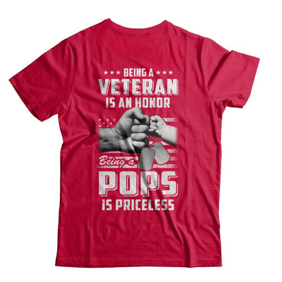Being A Veteran Is An Honor Being A Pops Is Priceless-T-Shirt & Hoodie-Classic T-Shirt-Red