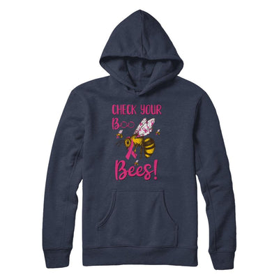 Check Your Boo Bees Funny Breast Cancer-T-Shirt & Hoodie-Pullover Hoodie-Navy
