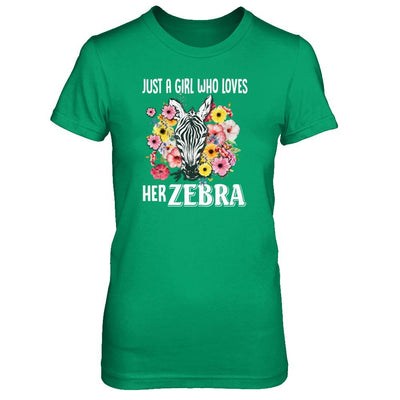 Just A Girl Who Loves Her Zebra-T-Shirt & Tank Top-Women's T-Shirt-Irish Green