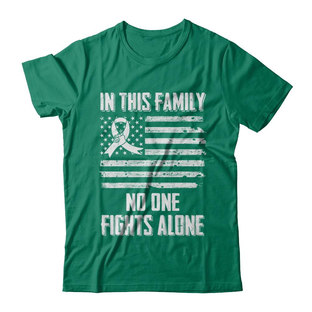In This Family No One Fights Alone Lung Cancer-T-Shirt & Hoodie-Classic T-Shirt-Kelly Green