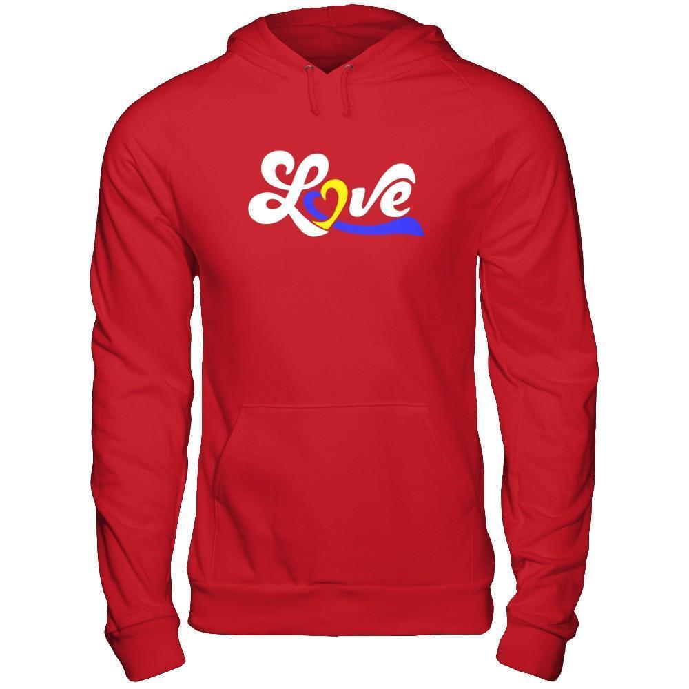 Love Down Syndrome Awareness-T-Shirt & Hoodie-Pullover Hoodie-Red