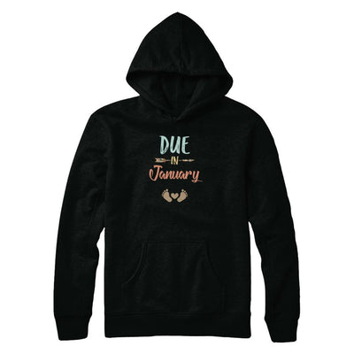 Due Date January 2021 Announcement Mommy Bump Pregnancy-T-Shirt & Tank Top-Pullover Hoodie-Black