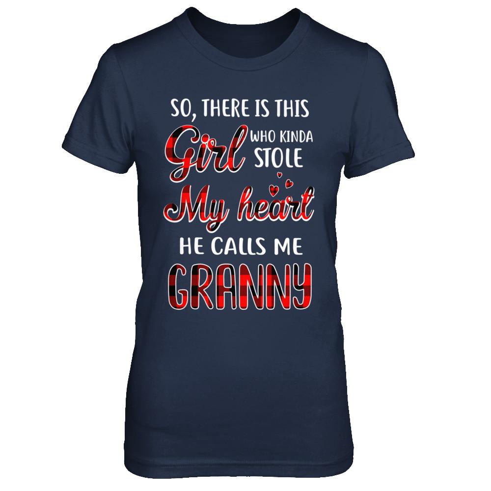 This Girl Who Kinda Stole My Heart He Calls Me Granny-T-Shirt & Hoodie-Women's T-Shirt-Navy