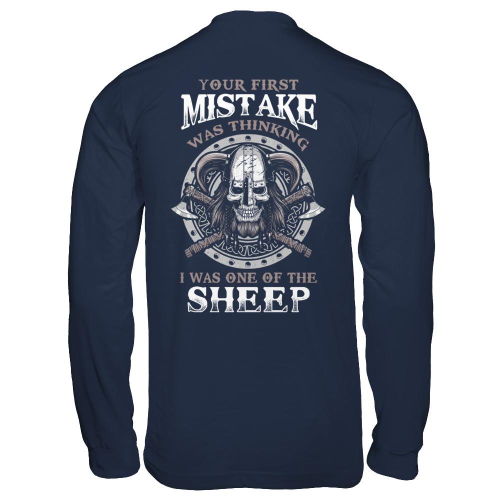Your First Mistake Was Thinking Valhalla Viking-T-Shirt & Hoodie-Long Sleeve T-Shirt-Navy