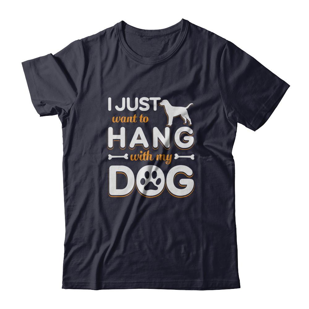 I Just Want To Hang With My Dog-T-Shirt & Tank Top-Premium T-Shirt-Midnight Navy