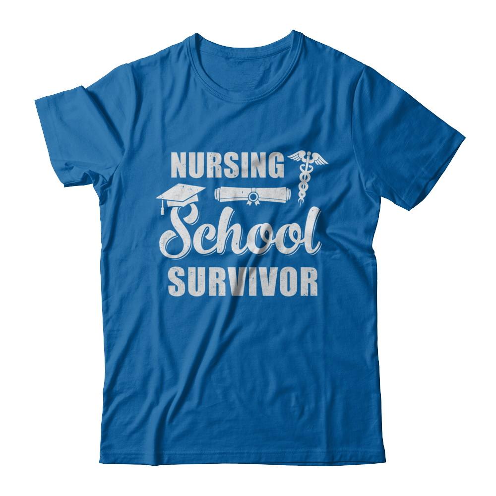 Nurse Graduate Gifts Nursing School Survivor Gradution-T-Shirt & Hoodie-Classic T-Shirt-Royal