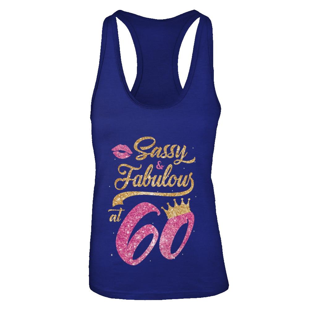 Sassy And Fabulous At 60th 1961 Birthday Gift-T-Shirt & Tank Top-Women's Ideal Racerback Tank-Royal