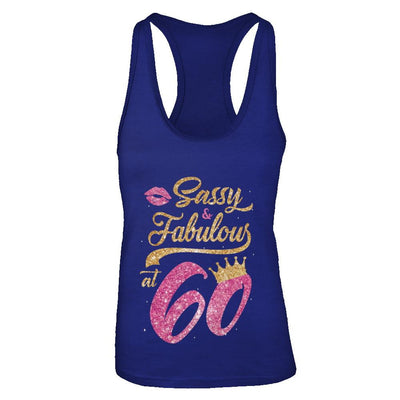Sassy And Fabulous At 60th 1961 Birthday Gift-T-Shirt & Tank Top-Women's Ideal Racerback Tank-Royal