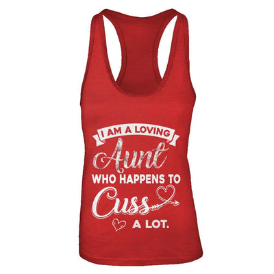 I'm A Loving Aunt Who Happens To Cuss A Lot-T-Shirt & Tank Top-Women's Ideal Racerback Tank-Red