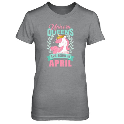 Unicorn Queens Are Born In April Birthday Gift-T-Shirt & Tank Top-Women's T-Shirt-Sport Grey