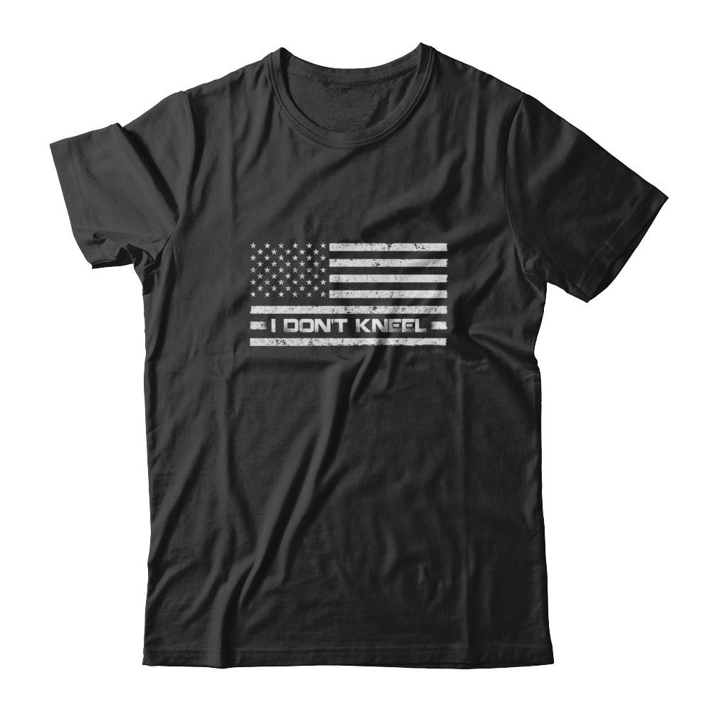I Don't Kneel Us Flag-T-Shirt & Tank Top-Premium T-Shirt-Black