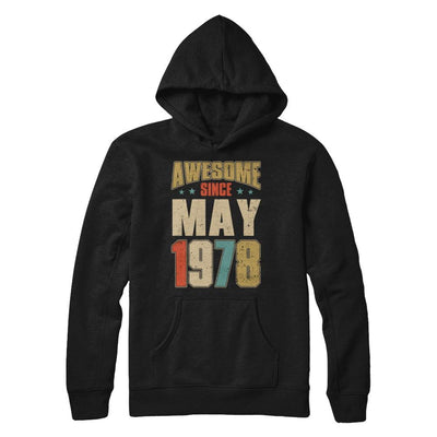 Vintage Retro Awesome Since May 1978 43th Birthday-T-Shirt & Hoodie-Pullover Hoodie-Black