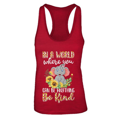 In World Where You Can Be Anything Be Kind Elephant-T-Shirt & Tank Top-Women's Ideal Racerback Tank-Red