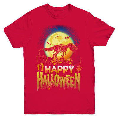 Saurus T Rex Dinosaur Halloween Youth-Youth Shirt-Youth T-Shirt-Red