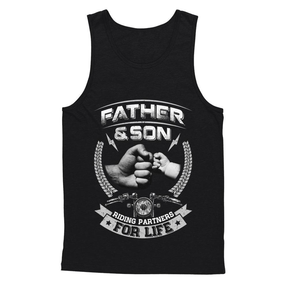 Motocross Father And Son Riding Partners For Life-T-Shirt & Hoodie-Unisex Tank-Black