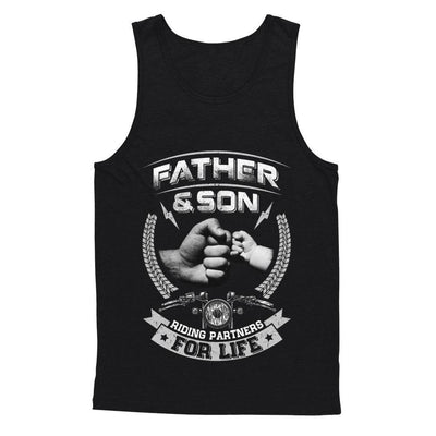 Motocross Father And Son Riding Partners For Life-T-Shirt & Hoodie-Unisex Tank-Black