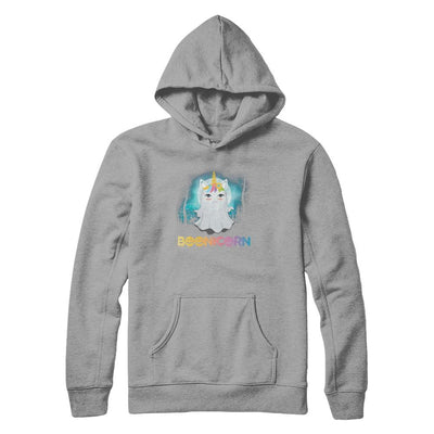 Boonicorn Ghost Unicorn Halloween Girls-T-Shirt & Tank Top-Pullover Hoodie-Light Steel