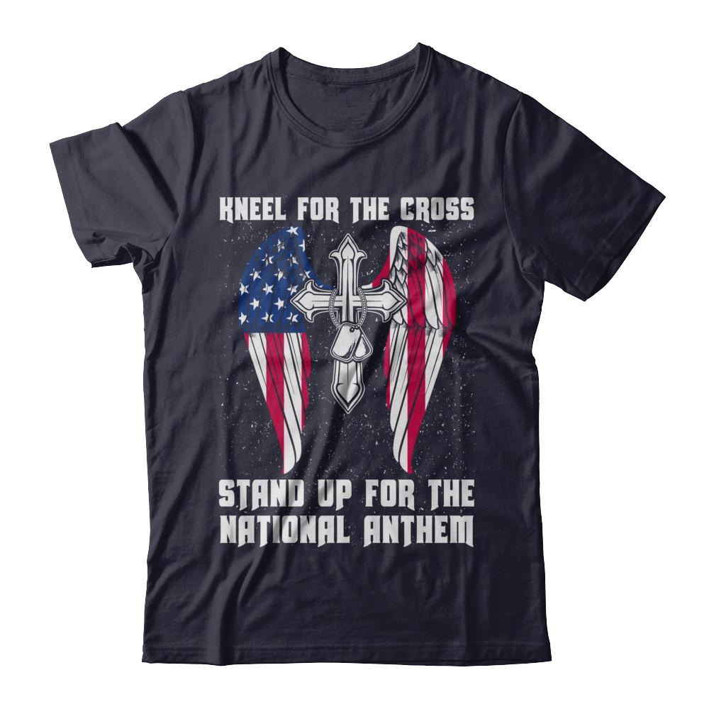 Kneel For The Cross Stand Up For The National Anthem-T-Shirt & Hoodie-Premium T-Shirt-Midnight Navy