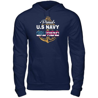Proud US Navy Girlfriend-T-Shirt & Hoodie-Pullover Hoodie-Navy