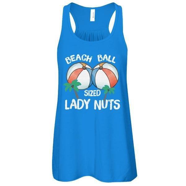 Beach Ball Sized Lady Nuts-T-Shirt & Tank Top-Women's Flowy Racerback Tank-True Royal