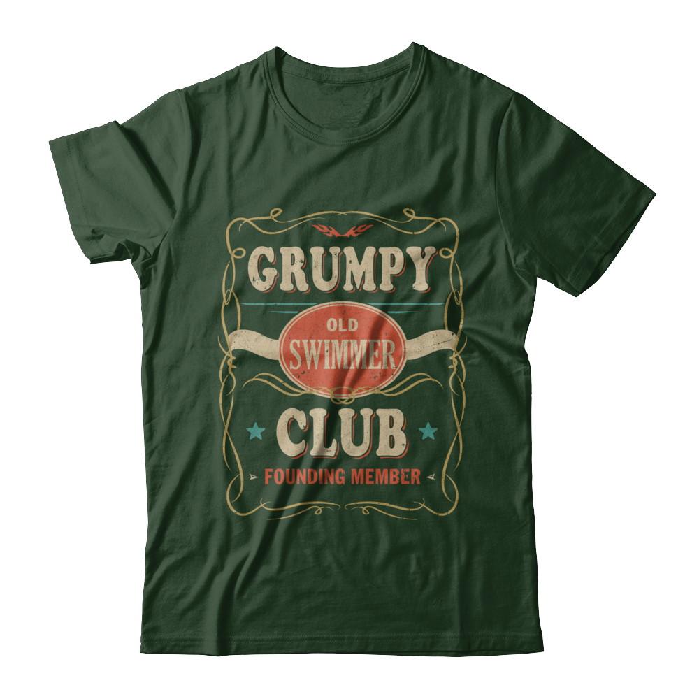Papa Grumpy Old Swimmer Club Founding Member Swimming-T-Shirt & Hoodie-Classic T-Shirt-Forest Green