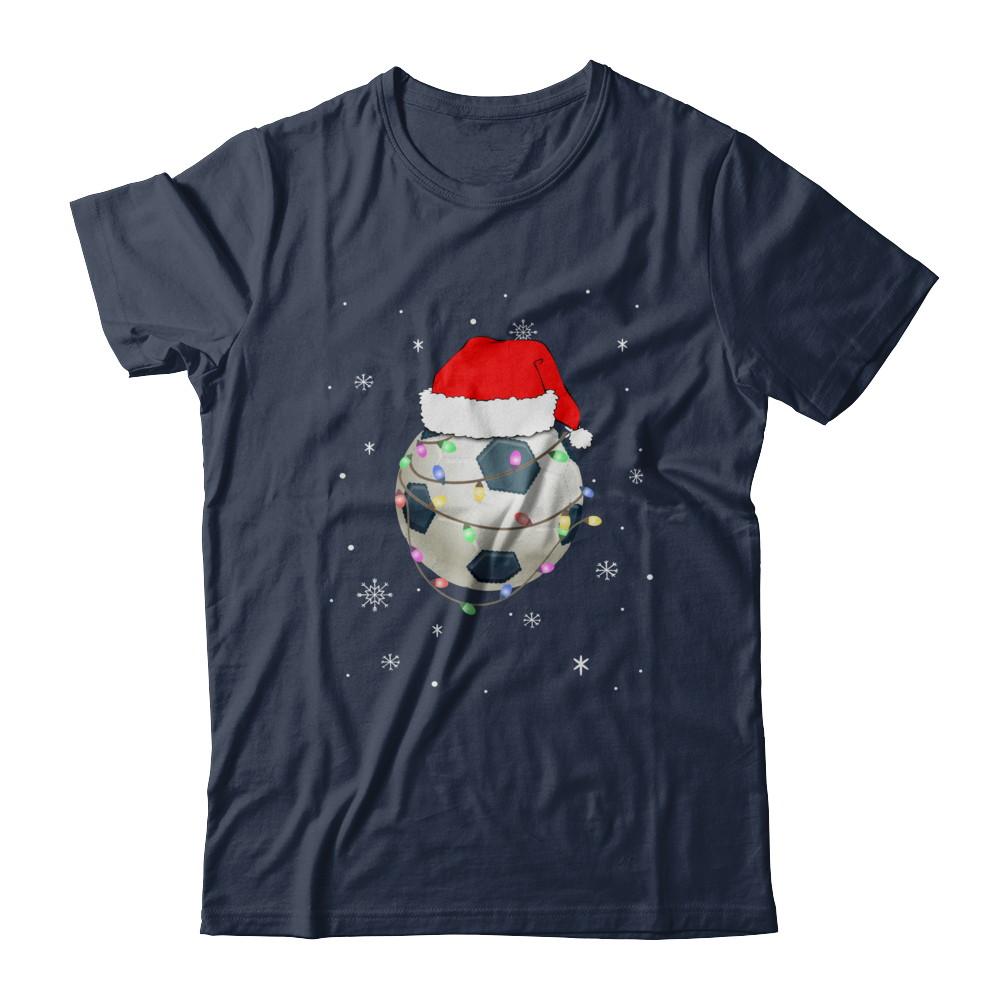 Santa Hat Soccer Christmas Gifts-T-Shirt & Sweatshirt-Classic T-Shirt-Navy