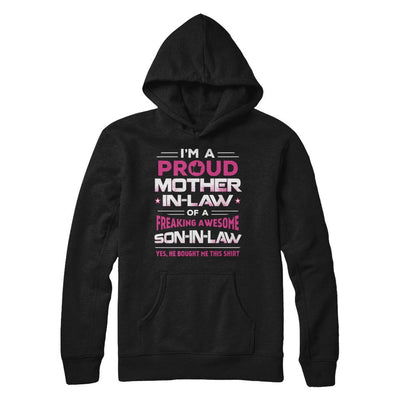Proud Mother-In-Law Freaking Awesome Son-In-Law-T-Shirt & Hoodie-Pullover Hoodie-Black
