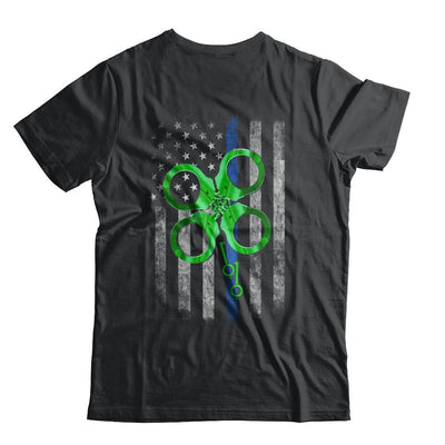 Thin Blue Line Happy St Patrick's Day Clover Police-T-Shirt & Hoodie-Classic T-Shirt-Black