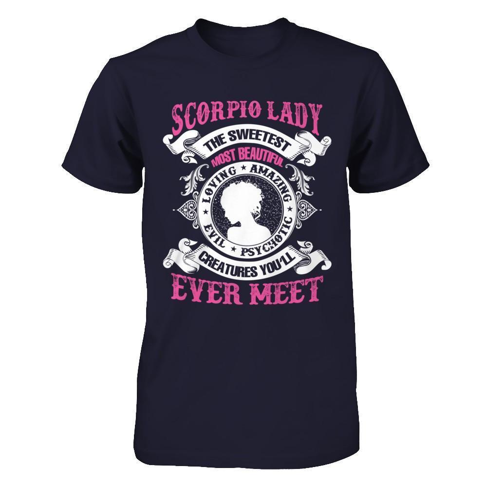 Scorpio Lady The Sweetest Most Beautiful Love Amazing-T-Shirt & Hoodie-Premium T-Shirt-Midnight Navy
