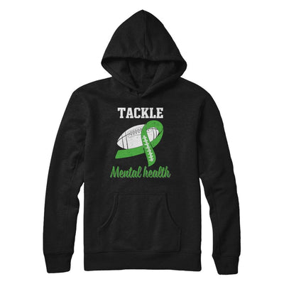 Football Survivor Tackle Green Mental Health Awareness-T-Shirt & Hoodie-Pullover Hoodie-Black