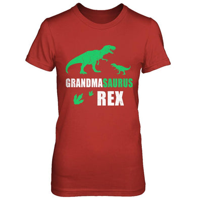 Dinosaur T-Rex Grandmasaurus Grandma Saurus Mothers Day-T-Shirt & Hoodie-Women's T-Shirt-Red