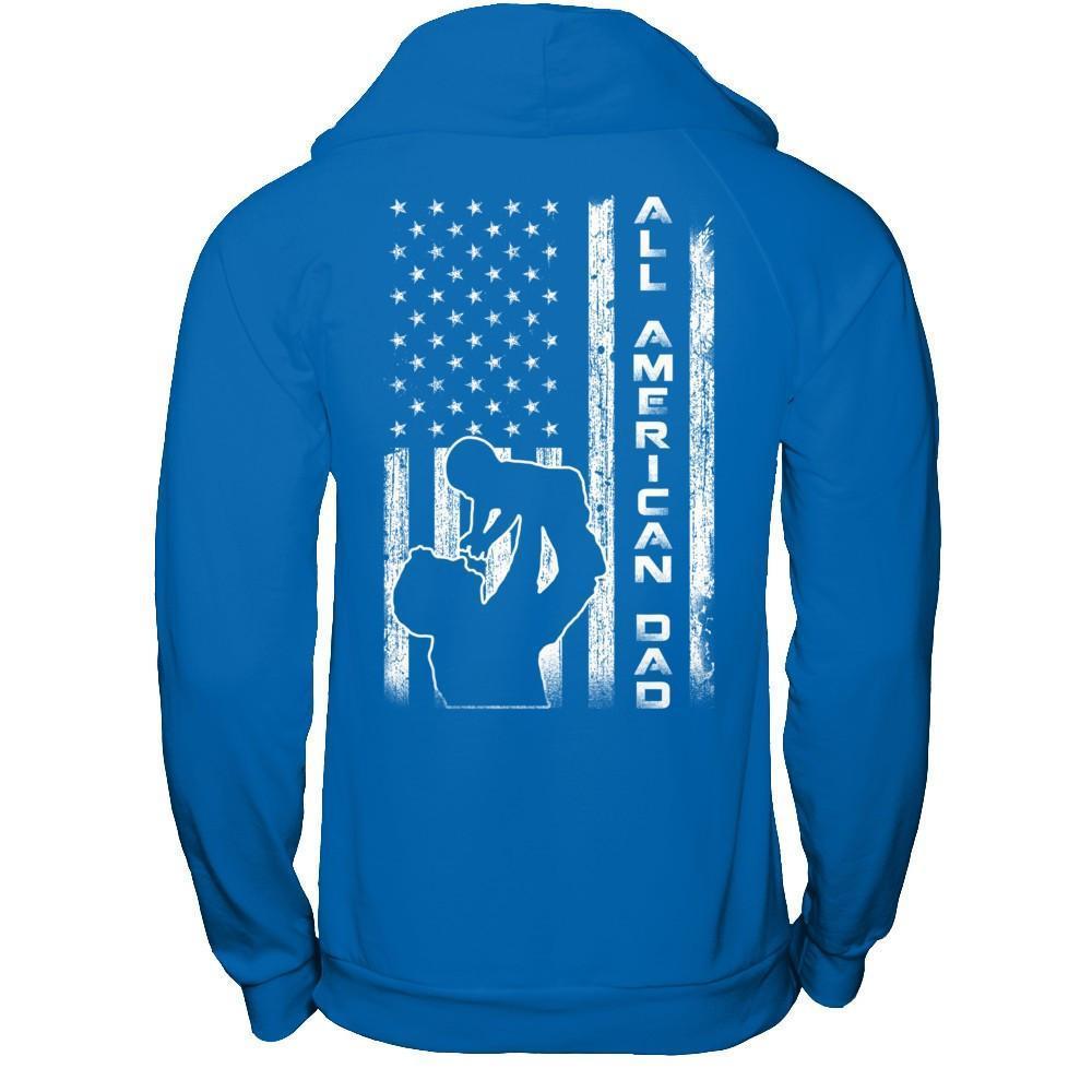 All American Dad Flag-T-Shirt & Hoodie-Pullover Hoodie-Royal